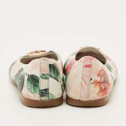 مملوكة مسبقًا Dolce & Gabbana Size 27 Multicolor Leather Camellia Print Ballet flats 