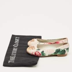 مملوكة مسبقًا Dolce & Gabbana Size 27 Multicolor Leather Camellia Print Ballet flats 