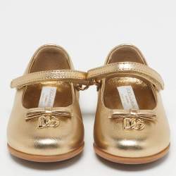 Pre Owned شقق باليه جلد براءات اختراع أحمر دولتشي أند غابانا مقاس 23