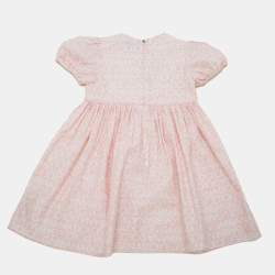 Pre Owned Dolce & Gabbana Kids Pink Logo Print Cotton Dress 18-14M