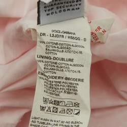 Pre Owned Dolce & Gabbana Kids Pink Logo Print Cotton Dress 18-14M