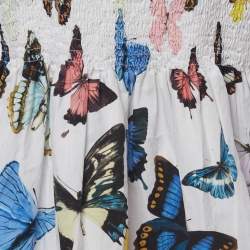  مملوكة مسبقًا Dolce & Gabbana Kids White Butterfly Print Cotton Flared Dress 9/10 Yrs