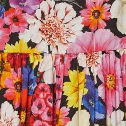 مملوكة مسبقًا Dolce & Gabbana Kids Multicolour Garden Print Cotton Flared Dress 7/8 Yrs