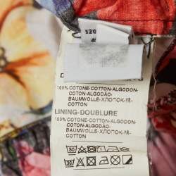 مملوكة مسبقًا Dolce & Gabbana Kids Multicolour Garden Print Cotton Flared Dress 7/8 Yrs