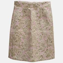 Pre Owned Dolce & Gabbana Kids Pink Brocade Mini Skirt 7/8Yrs