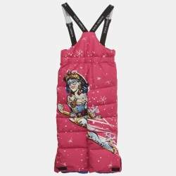 Pre Owned Dolce & Gabbana Pink Superhero Printed Synthetic Ski Pants 6Yrs