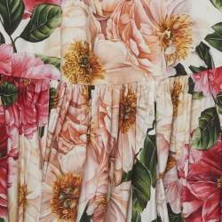 Pre Owned تنورة دولتشي آند غابانا طويلة قطن بطبعة زهور وردية 7/8 سنوات