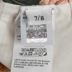 Pre Owned تنورة دولتشي آند غابانا طويلة قطن بطبعة زهور وردية 7/8 سنوات