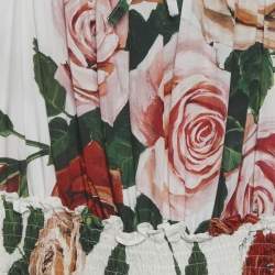 Pre Owned Dolce & Gabbana Multicolour Floral Print Cotton Tiered Dress 7-8 Yrs