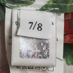 Pre Owned Dolce & Gabbana Multicolour Floral Print Cotton Tiered Dress 7-8 Yrs