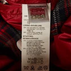 Pre Owned Dolce & Gabbana Kids Red Synthetic Quilted Coat 11-12Yrs