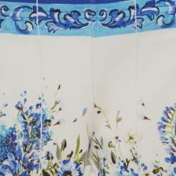 Pre Owned Dolce & Gabbana Kids Blue/White Floral Print Jersey Leggings 3Yrs