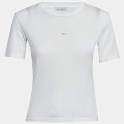 مملوكة مسبقًا Dolce & Gabbana White Jersey DG Logo Crew Neck T-Shirt 9-10 Yrs