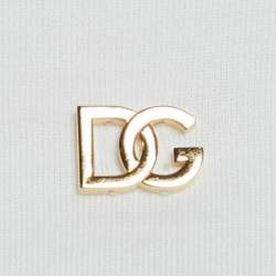 Pre Owned Dolce & Gabbana White Jersey DG Logo Crew Neck T-Shirt 9-10 Yrs