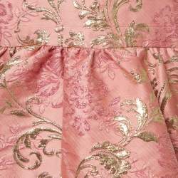 Pre Owned Dolce & Gabbana Pink Jacquard Flared Dress 12-18 M