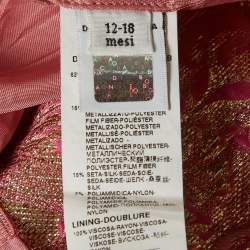 Pre Owned Dolce & Gabbana Pink Jacquard Flared Dress 12-18 M