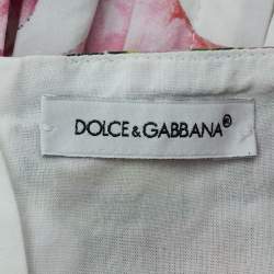 Pre Owned Dolce & Gabbana Kids Pink Rose Print Poplin Dress 3Yrs