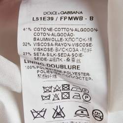 Pre Owned Dolce & Gabbana White/Blue Majolica Print Silk Blend Crop Jacket 11-12 Yrs