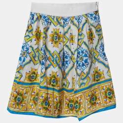 مملوكة مسبقًا Dolce & Gabbana Multicolour Majolica Print Cotton Skirt 4 Yrs