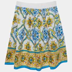 مملوكة مسبقًا Dolce & Gabbana Multicolour Majolica Print Cotton Skirt 4 Yrs