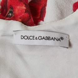 مملوكة مسبقًا Dolce & Gabbana white Floral Printed Crepe Dress 7/8 Years