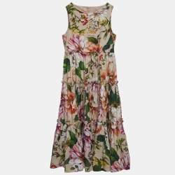 Dolce & Gabbana Pink Floral Printed Cotton Poplin Dress (11-12 Yrs)
