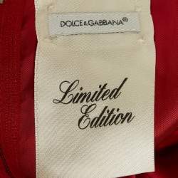 Pre Owned Dolce & Gabbana Red Lace Bow Detail Dress (6 Yrs)