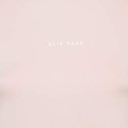 Pre Owned Elie Saab Pink Floral Chiffon Trim Jersey Mini Dress 12 Yrs 