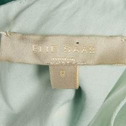 Pre Owned Elie Saab Kids Mint Green Lurex Lace Trim Tulle Dress 8Yrs
