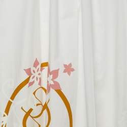 Pre Owned Elie Saab Junior White Floral Print Cotton Maxi Dress Size 10 Yrs