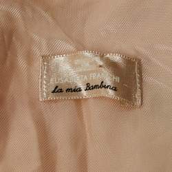 Elisabetta Franchi Kids Pink Macaroon Print Crepe Ruffled Dress XL