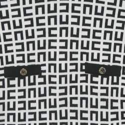 Pre Owned Elisabetta Franchi Black/White Monogram Knit Sleepsuit 6M