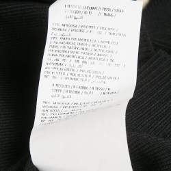 Pre Owned Elisabetta Franchi Kids Black Logo Band Rib Knit Zip-Up Hoodie 12/15 Yrs