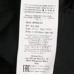 Pre Owned Elisabetta Franchi Kids Black Logo Band Rib Knit Zip-Up Hoodie 12/15 Yrs