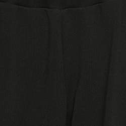 Pre Owned Elisabetta Franchi Kids Black Logo Side Stretch Knit Joggers 12 Yrs 