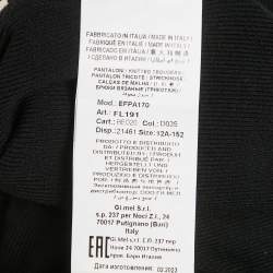 Pre Owned Elisabetta Franchi Kids Black Logo Side Stretch Knit Joggers 12 Yrs 