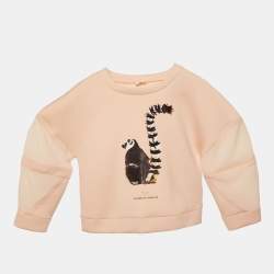 Pre Owned Elisabetta Franchi La mia Bambina Pink Lemur Print Jersey Sweatshirt XL