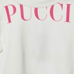 Emilio Pucci White Logo Printed Cotton Knit Sweatshirt 4 yrs