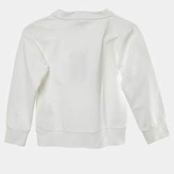 Emilio Pucci White Logo Printed Cotton Knit Sweatshirt 4 yrs