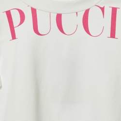 Emilio Pucci White Logo Printed Cotton Knit Sweatshirt 6 yrs