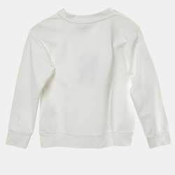 Emilio Pucci White Logo Printed Cotton Knit Sweatshirt 6 yrs