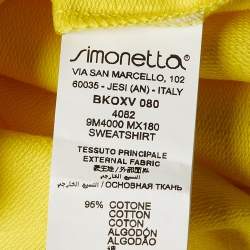 Emilio Pucci Kids Yellow Logo Print Cotton Sweatshirt Size 10 Yrs