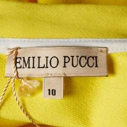 Emilio Pucci Kids Yellow Logo Print Cotton Sweatshirt Size 10 Yrs