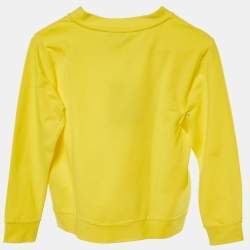 Emilio Pucci Kids Yellow Logo Print Cotton Sweatshirt Size 10 Yrs