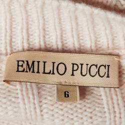 Emilio Pucci Kids Pink Wool Knit Cardigan Size 6 Yrs