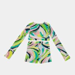 Emilio Pucci Kids Multicolor Iride Print Knit Shorts & Top Set Size 12 Yrs  
