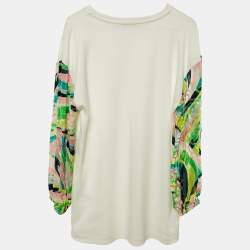 Emilio Pucci Kids White Cotton Vetrate Sleeve Shift Dress Size 12Yrs
