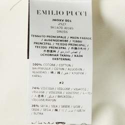 Emilio Pucci Kids White Cotton Vetrate Sleeve Shift Dress Size 12Yrs