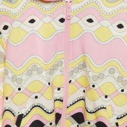 Emilio Pucci Kids Pink Printed Cotton Hooded Jacket Size 10 Yrs