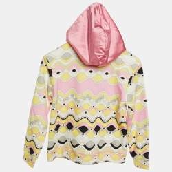 Emilio Pucci Kids Pink Printed Cotton Hooded Jacket Size 10 Yrs